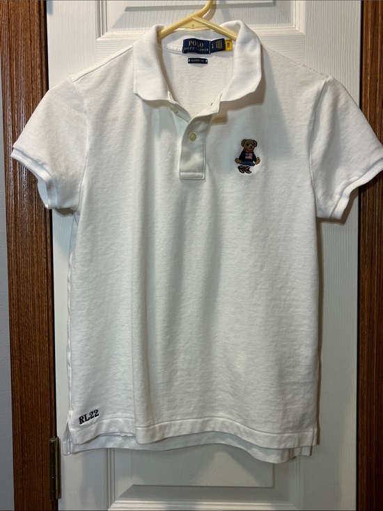 Polo Ralph Lauren Tops - Polo Ralph Lauren Americana Cowgirl Bear White Polo Shirt Women’s Small Petite